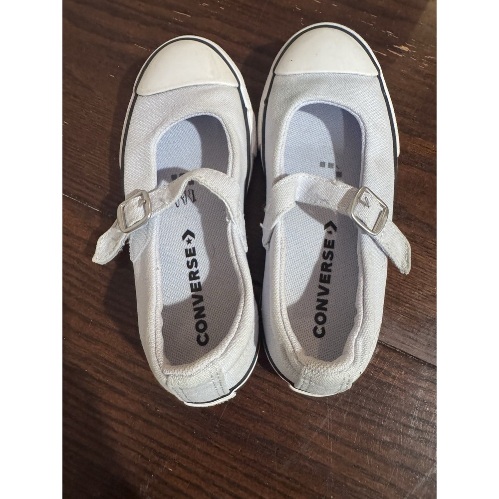 Converse Chuck Taylor All Star Mary Jane White Canvas Shoes Youth Size 11.5 Play - Picture 5 of 6